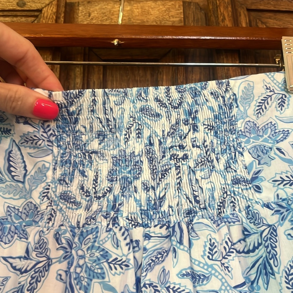 J.McLaughlin Ophelia Cotton Voile Floral Print Tiered Ruffle Maxi Skirt - Picture 9 of 12